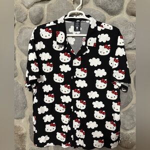 Hello Kitty BioWorld Men’s Black Button-Up Shirt XL